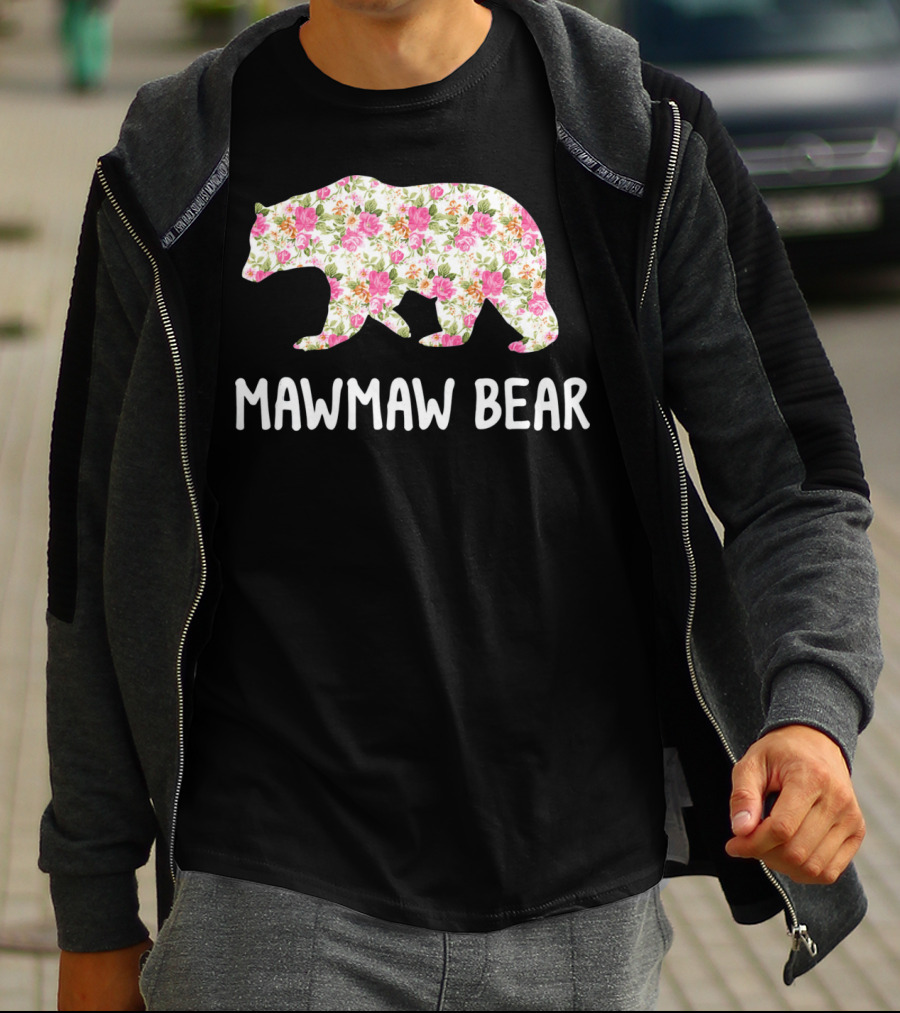 Mawmaw Bear Floral Grandmother T-Shirt