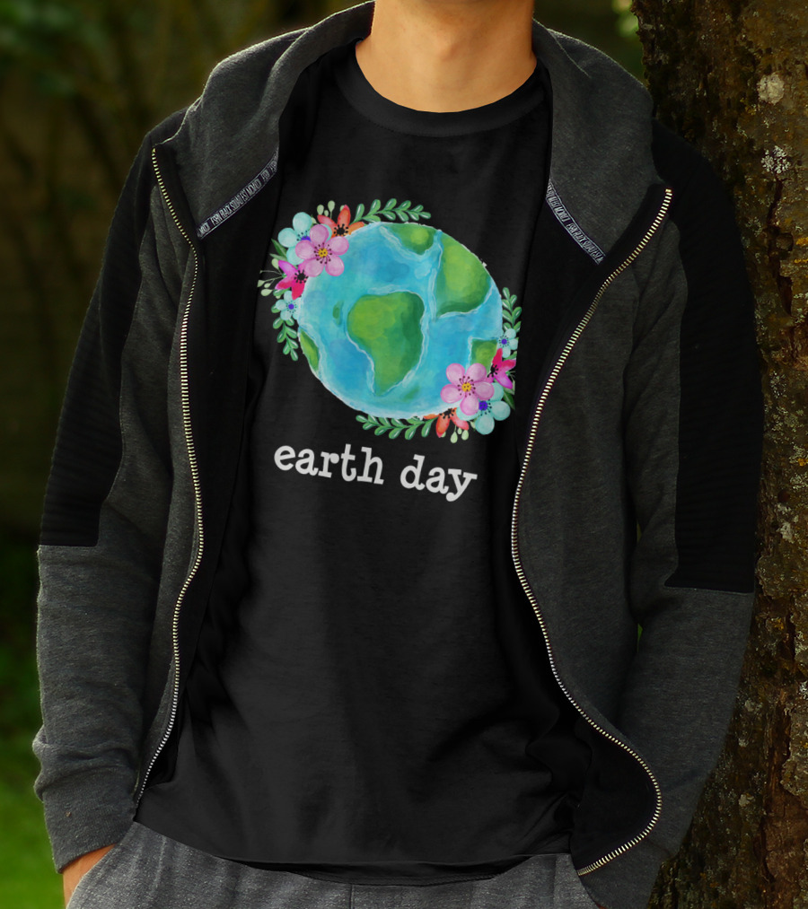 Earth Day Floral Globe Mother Nature T-Shirt