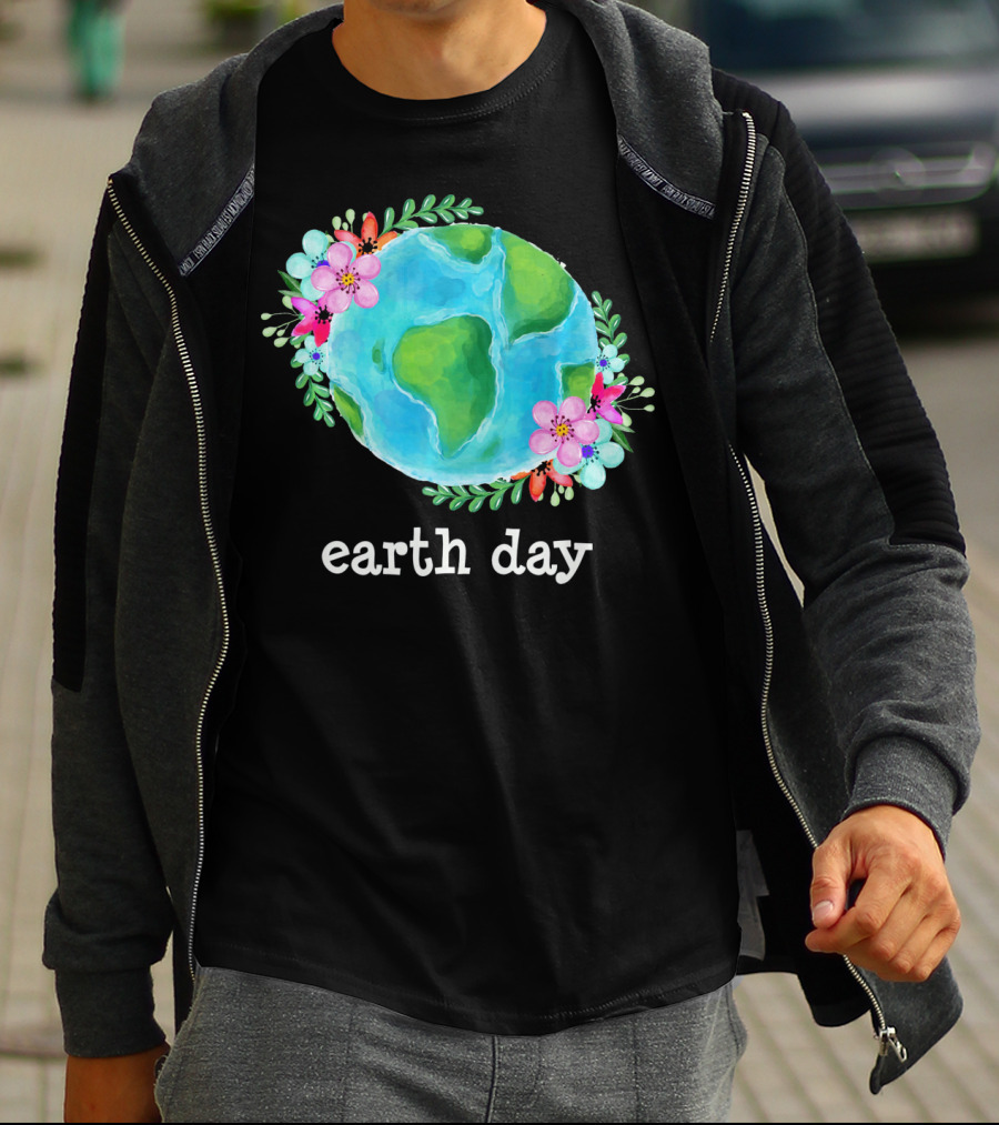 Earth Day Floral Globe Mother Nature T-Shirt