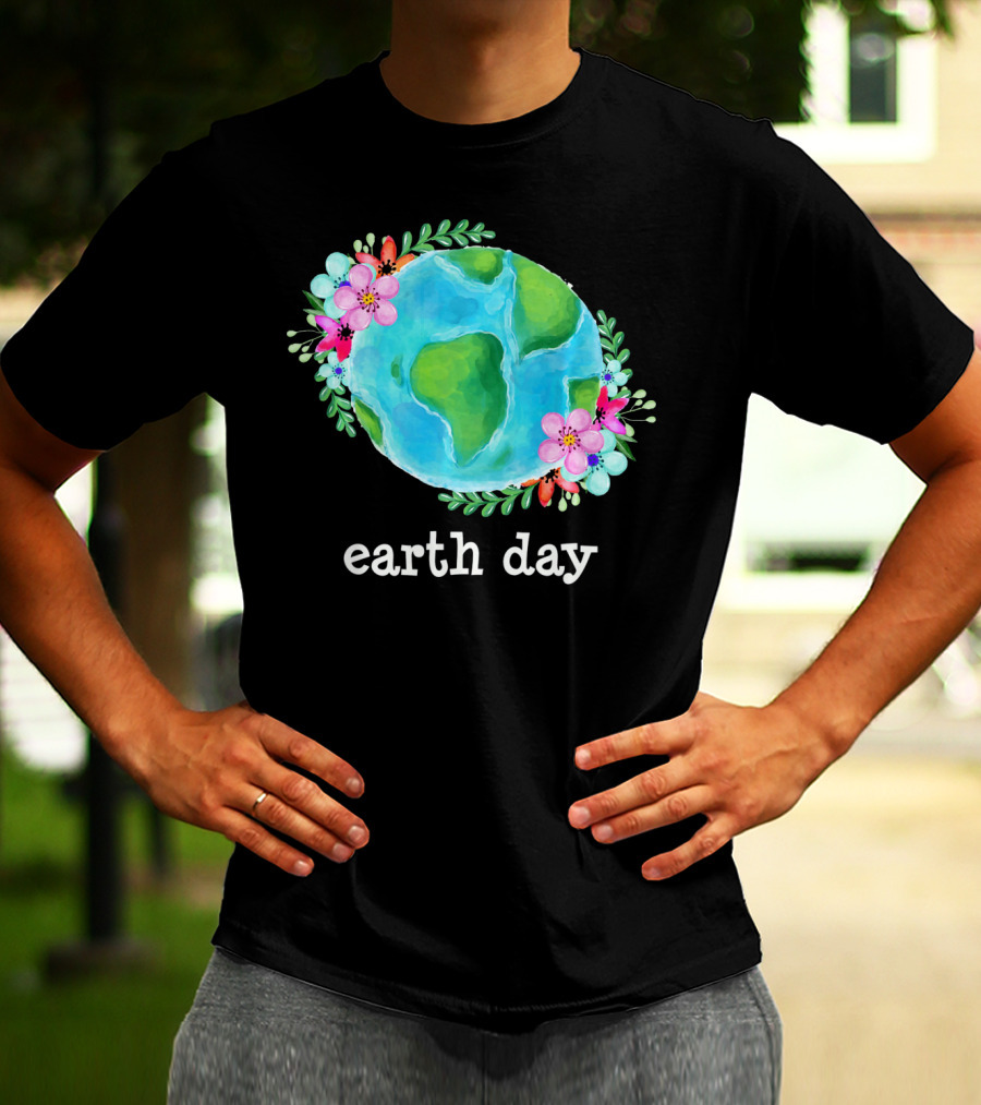 Earth Day Floral Globe Mother Nature T-Shirt