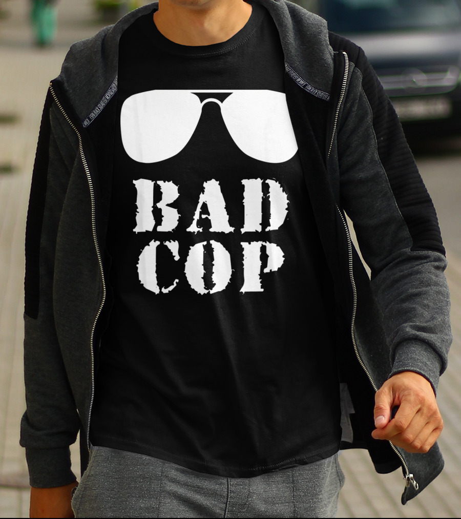 Bad Cop Funny Father And Son Matching Sunglasses T-Shirt