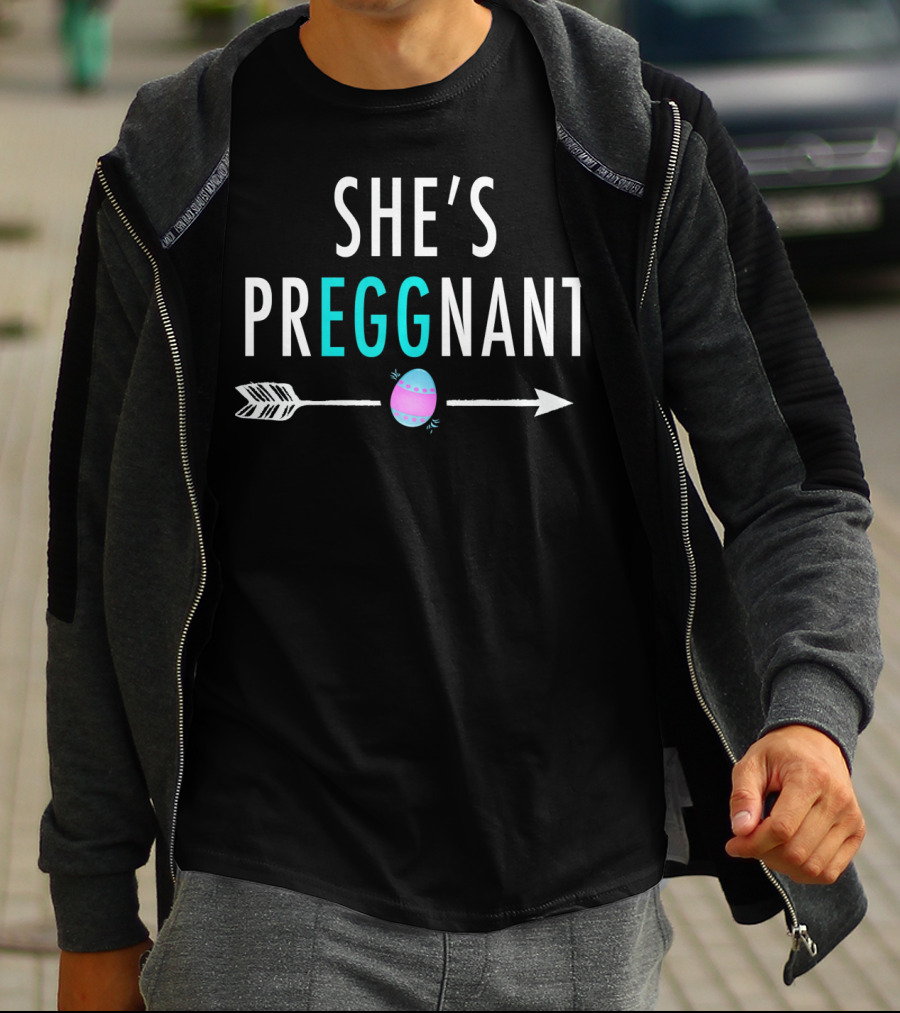 She's Preggnant Easter Arrow Egg T-Shirt