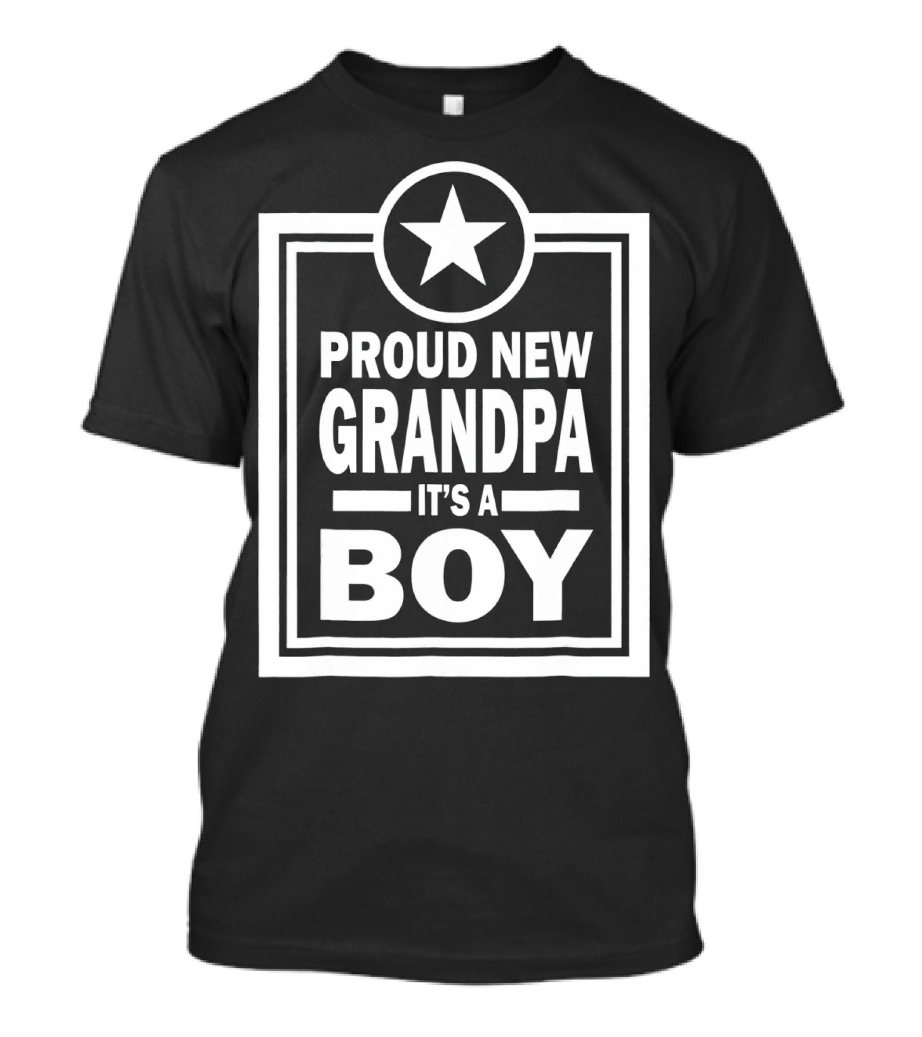 Proud New Grandpa It's A Boy Star Badge T-Shirt