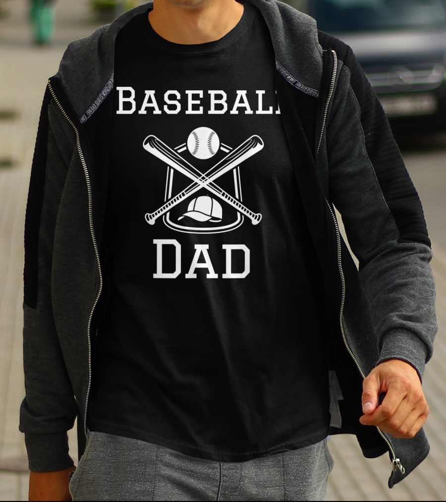 Baseball Dad Hat And Crossed Bats T-Shirt
