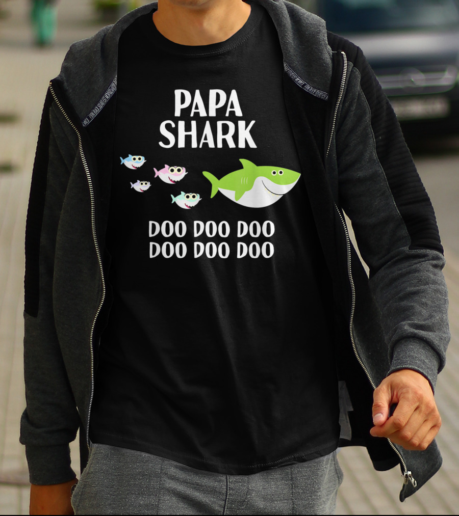 Papa Shark Doo Doo Doo Doo Fathers Mens T-Shirt