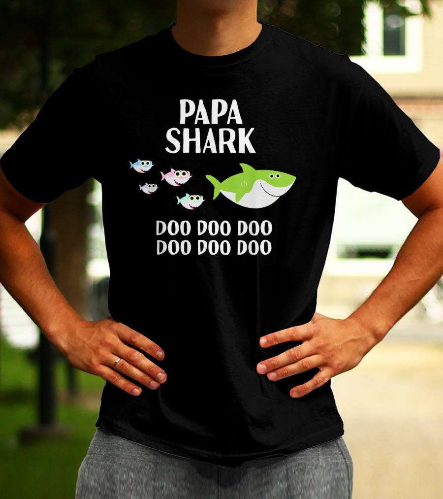 Papa Shark Doo Doo Doo Doo Fathers Mens T-Shirt