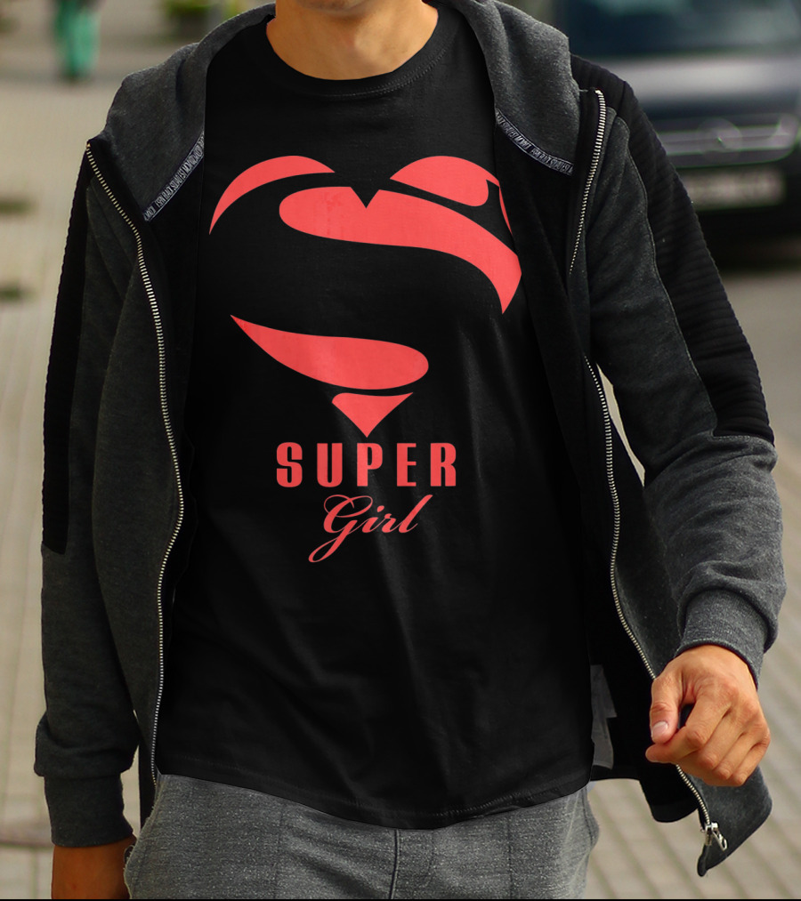 Super Girl Heart Symbol Superhero Mother's Day T-Shirt