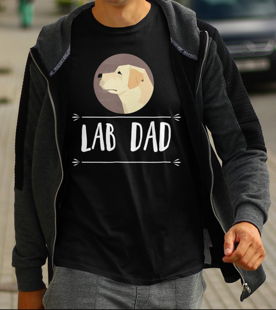 Lab Dad Yellow Labrador Retriever Dog Circle Emblem T-Shirt