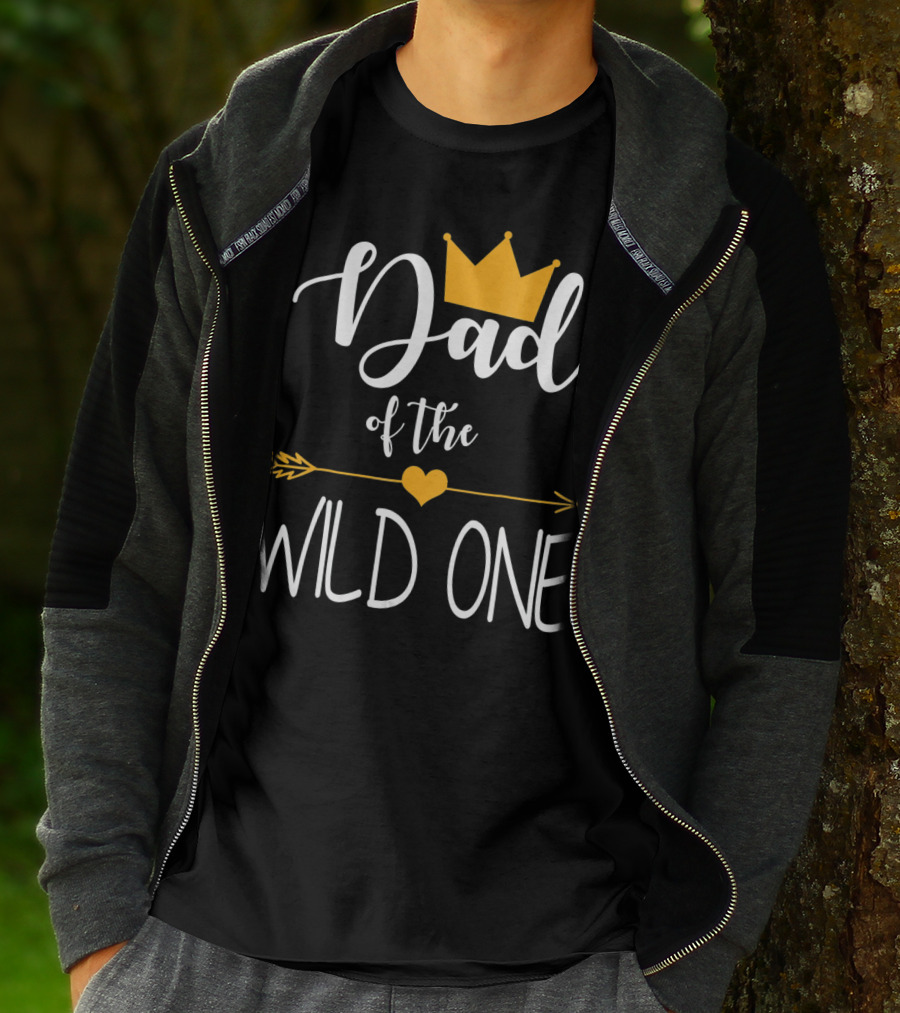 Dad Of The Wild One First Birthday Crown And Arrow T-Shirt