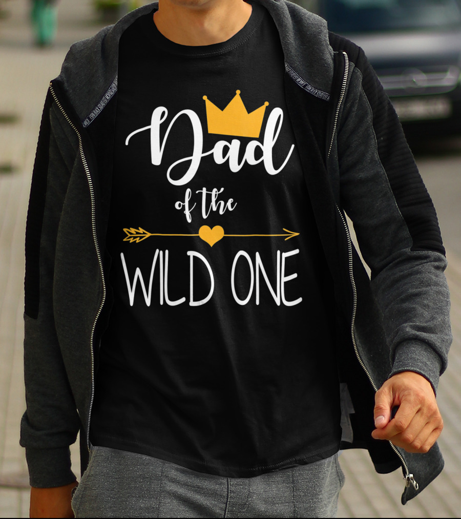 Dad Of The Wild One First Birthday Crown And Arrow T-Shirt