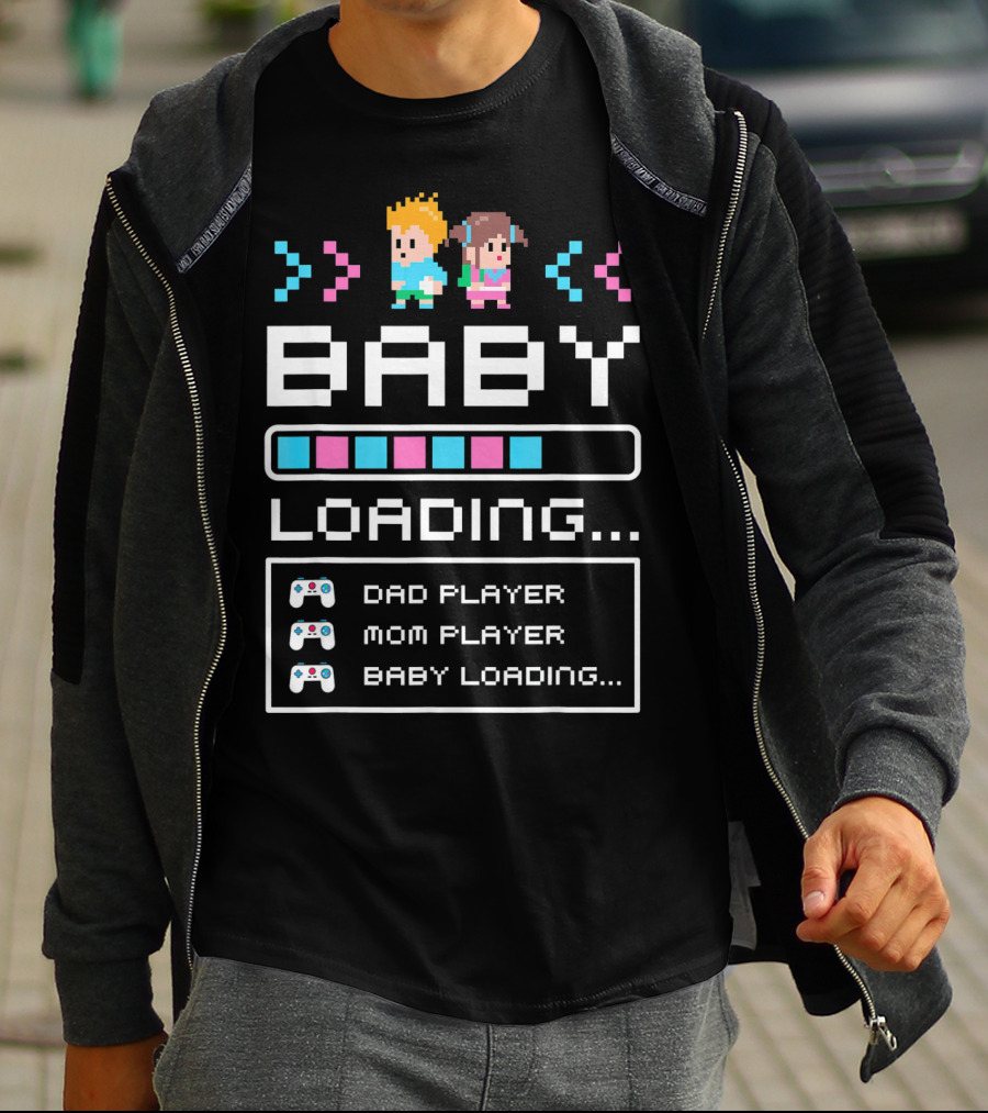 Baby Loading Dad Player Mom Player Gaming T-Shirt