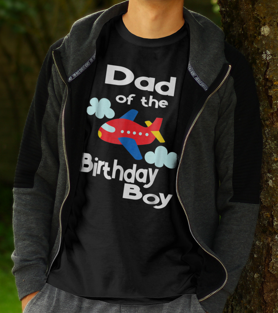 Dad Of The Birthday Boy Airplane T-Shirt