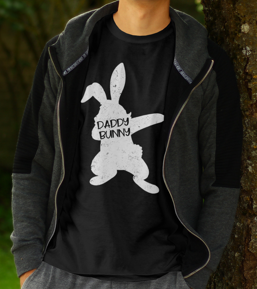 Daddy Bunny Dabbing Rabbit Cute Matching T-Shirt
