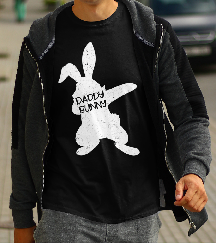 Daddy Bunny Dabbing Rabbit Cute Matching T-Shirt