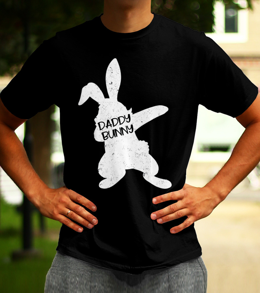 Daddy Bunny Dabbing Rabbit Cute Matching T-Shirt