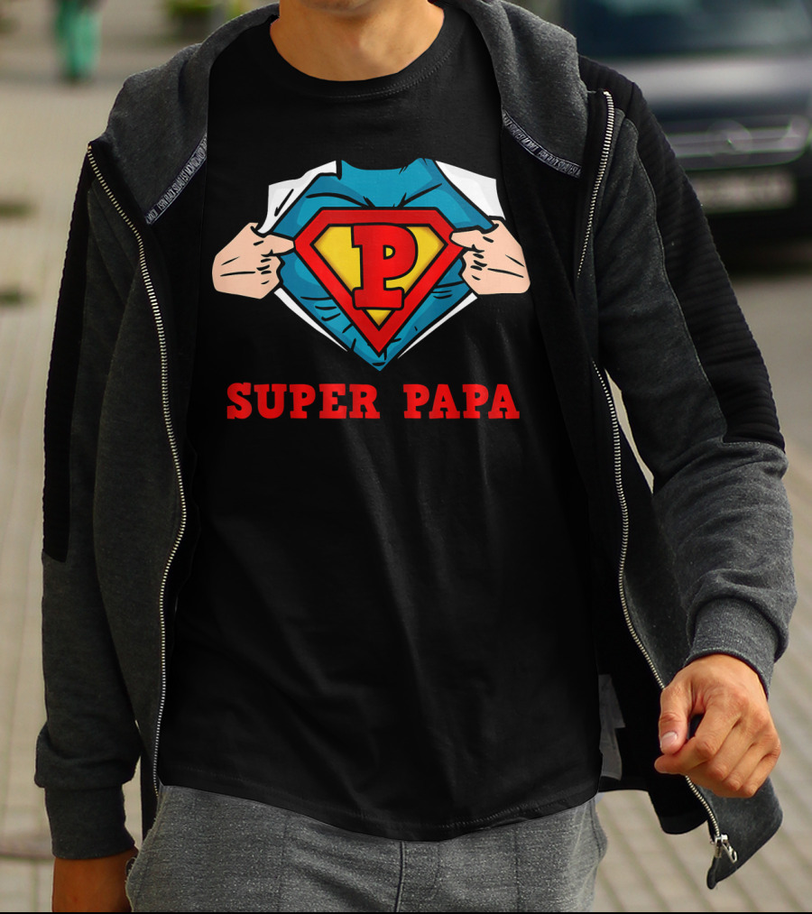 SUPERHERO SUPER PAPA P T-Shirt