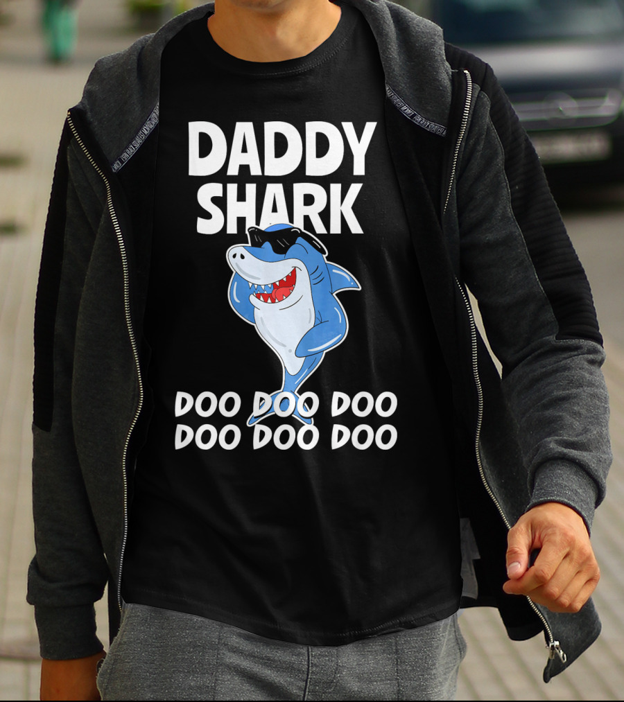 Daddy Shark Doo Doo Doo Cool Sunglasses Shark Fun T-Shirt