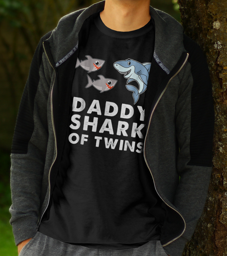 Daddy Shark Of Twins T-Shirt
