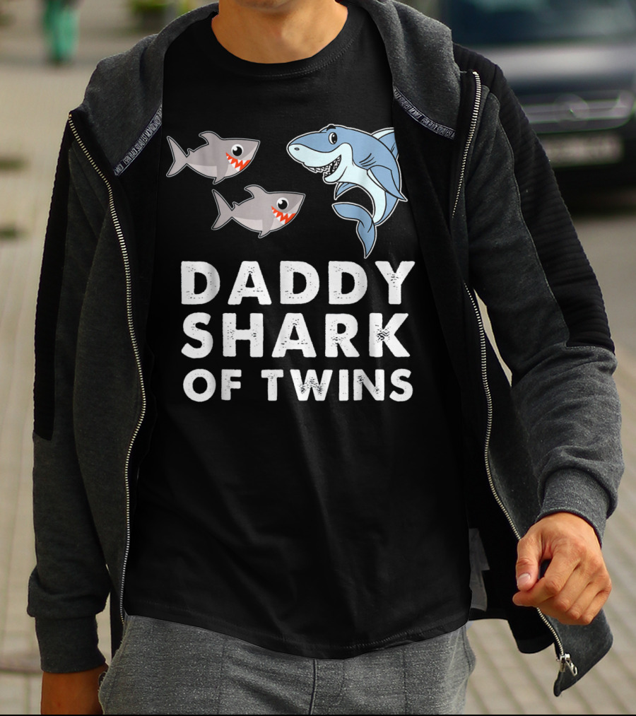 Daddy Shark Of Twins T-Shirt