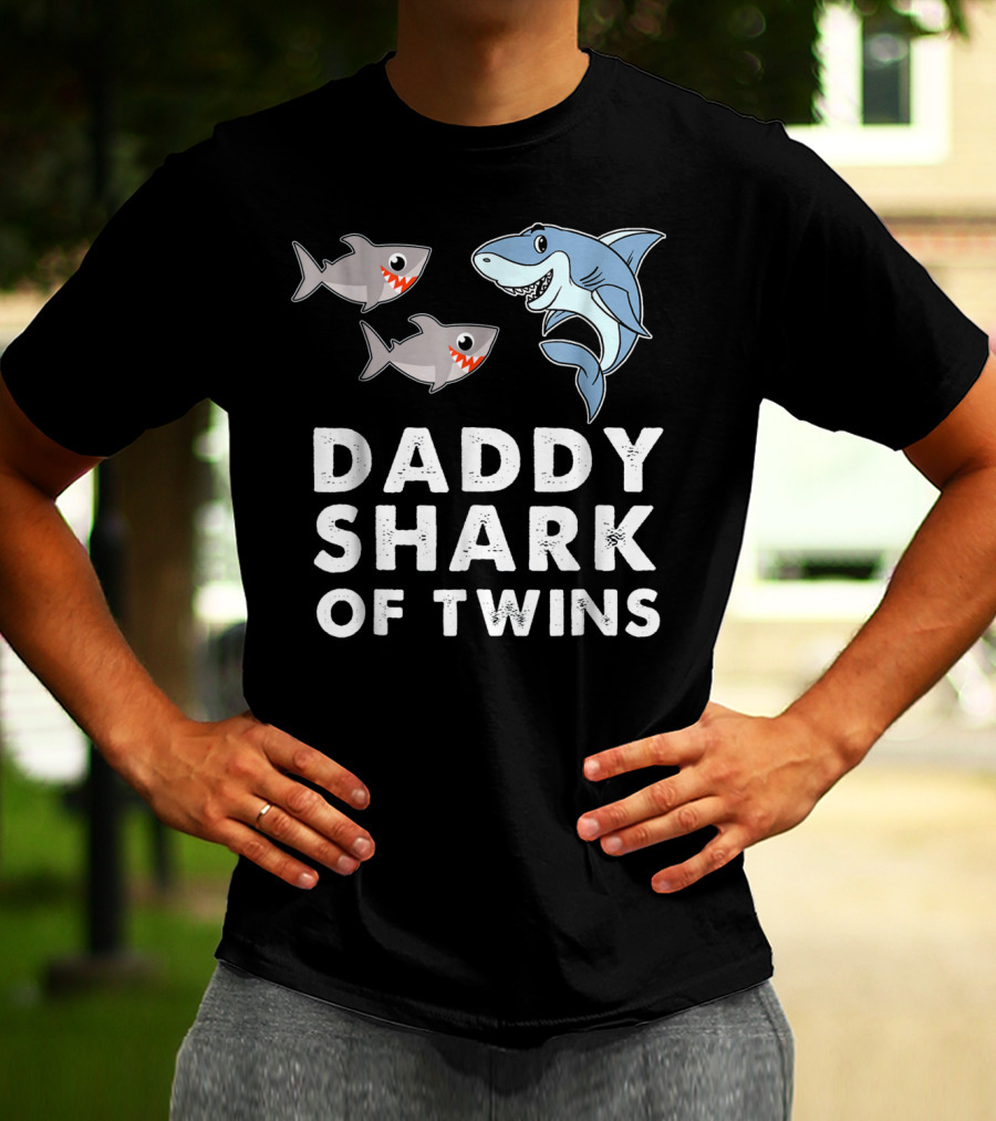 Daddy Shark Of Twins T-Shirt
