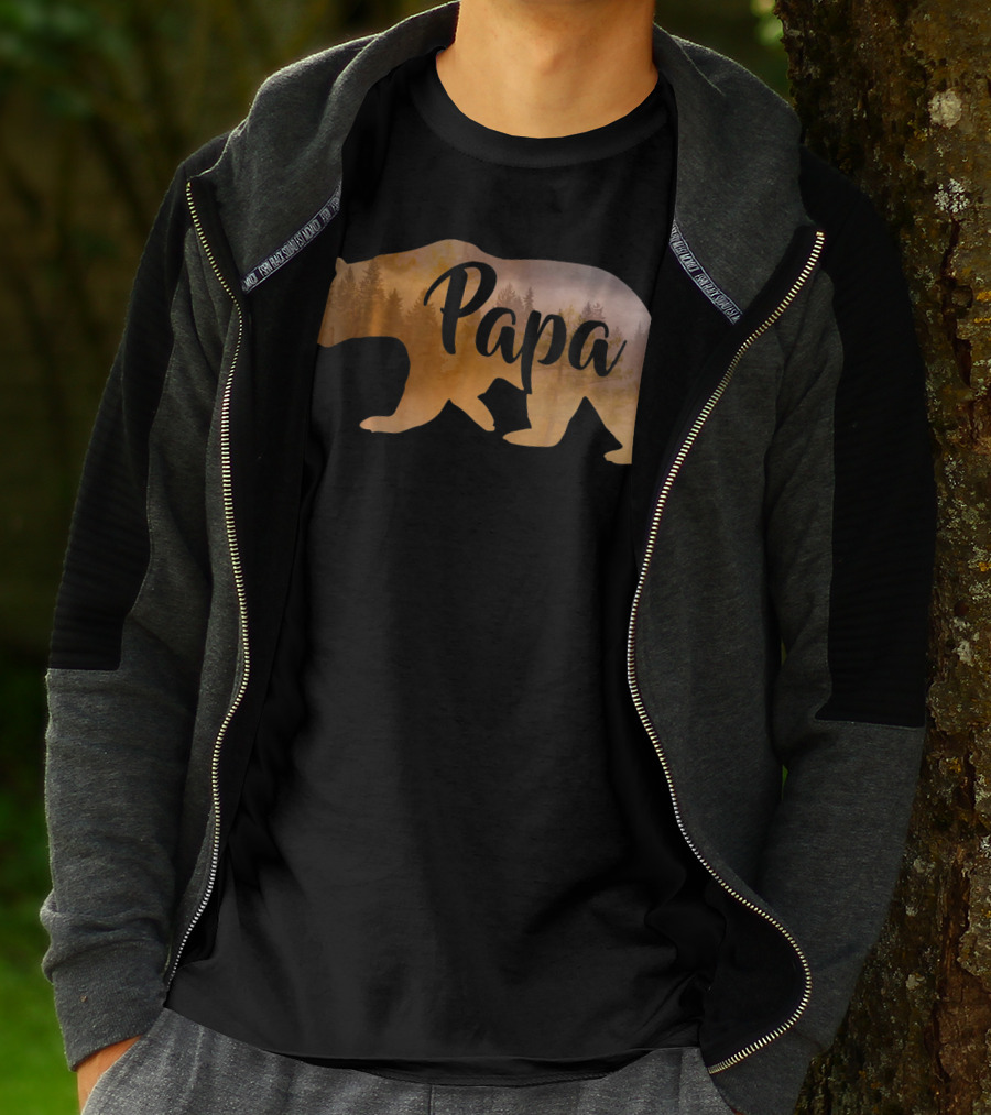 Papa Bear Forest Silhouette Mens Awesome T-Shirt