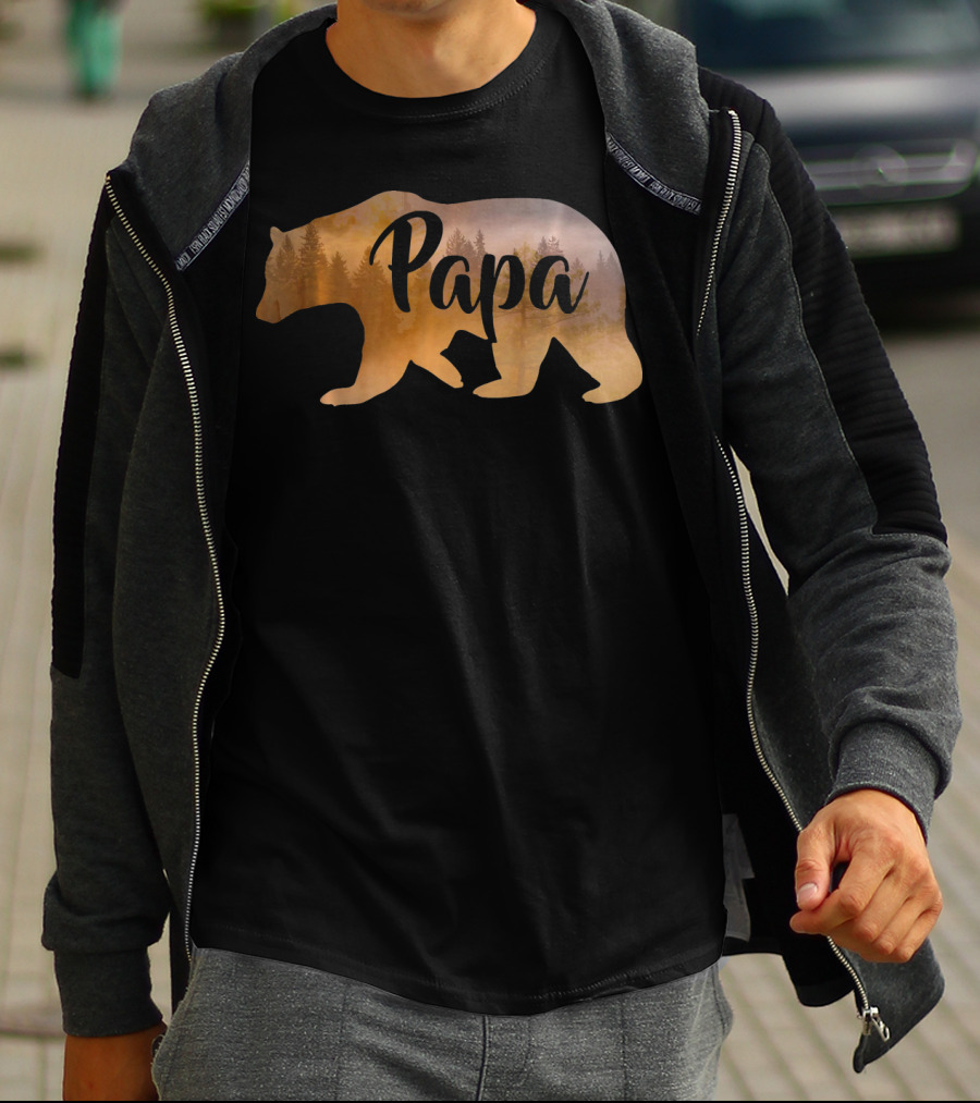 Papa Bear Forest Silhouette Mens Awesome T-Shirt