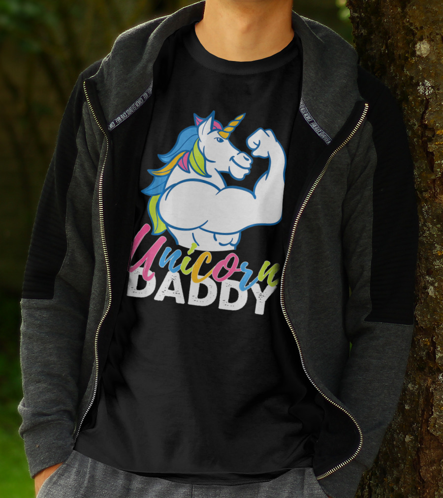 Unicorn Daddy Funny Gym Magic Bodybuil T-Shirt