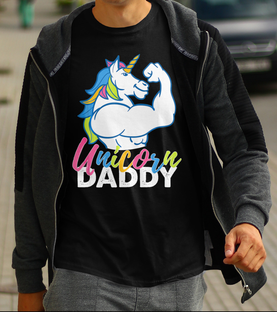 Unicorn Daddy Funny Gym Magic Bodybuil T-Shirt