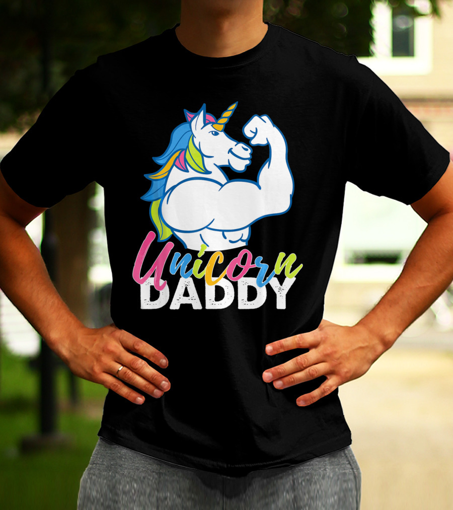 Unicorn Daddy Funny Gym Magic Bodybuil T-Shirt