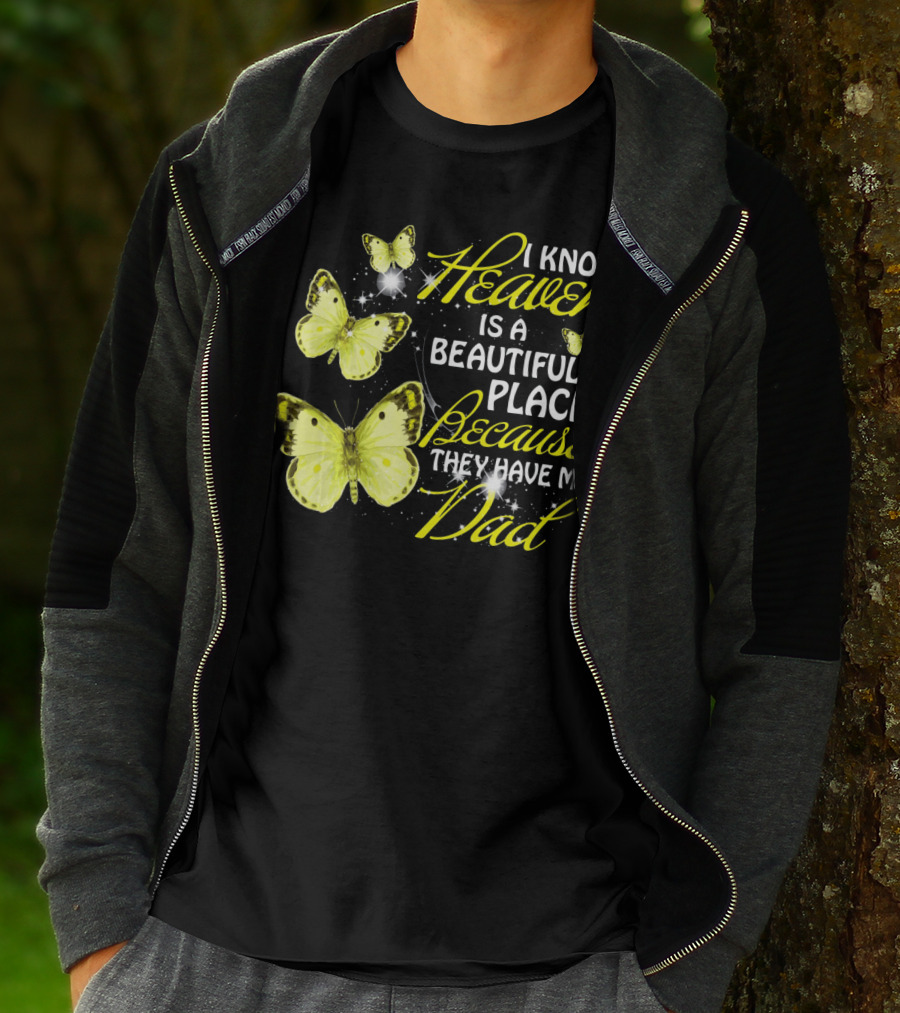 I Know Heaven Is A Beautiful Place Because They Have My Dad Butterflies T-Shirt