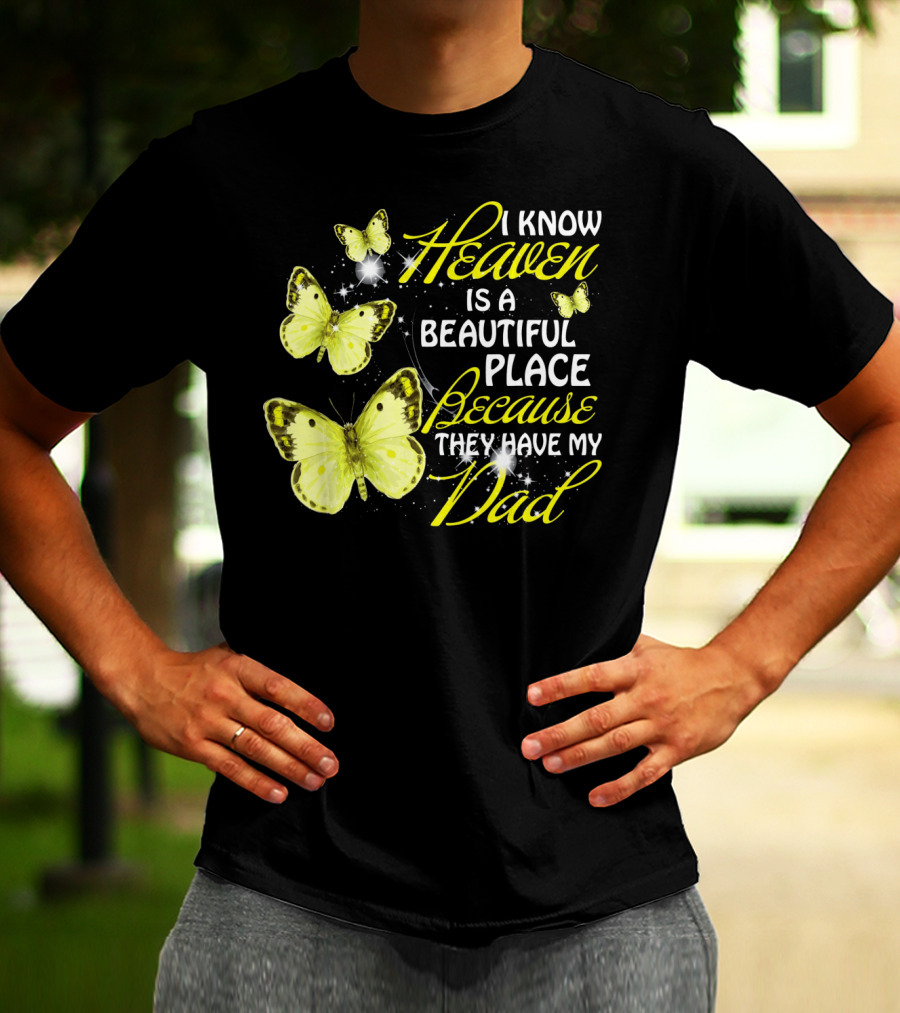 I Know Heaven Is A Beautiful Place Because They Have My Dad Butterflies T-Shirt