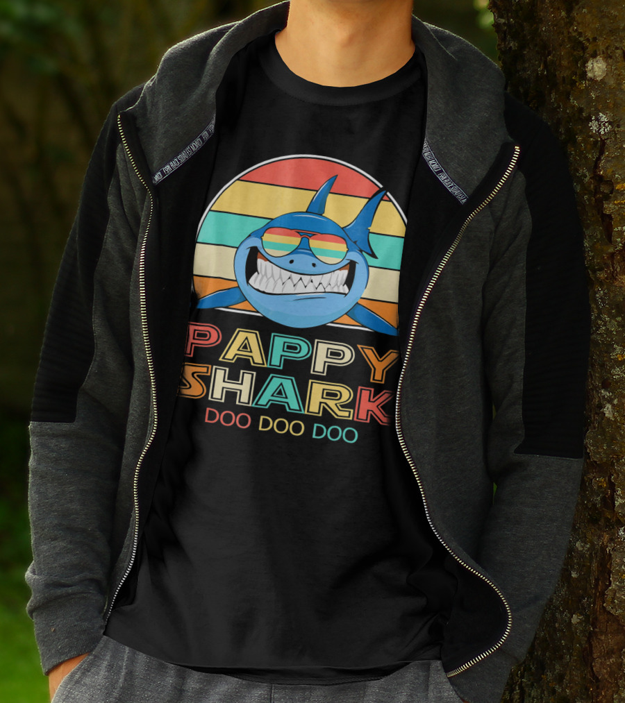Pappy Shark Doo Doo Doo Retro Vintage T-Shirt