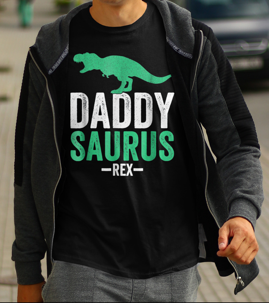 Daddysaurus Rex Funny Dad Mens Dinosaur T-Shirt
