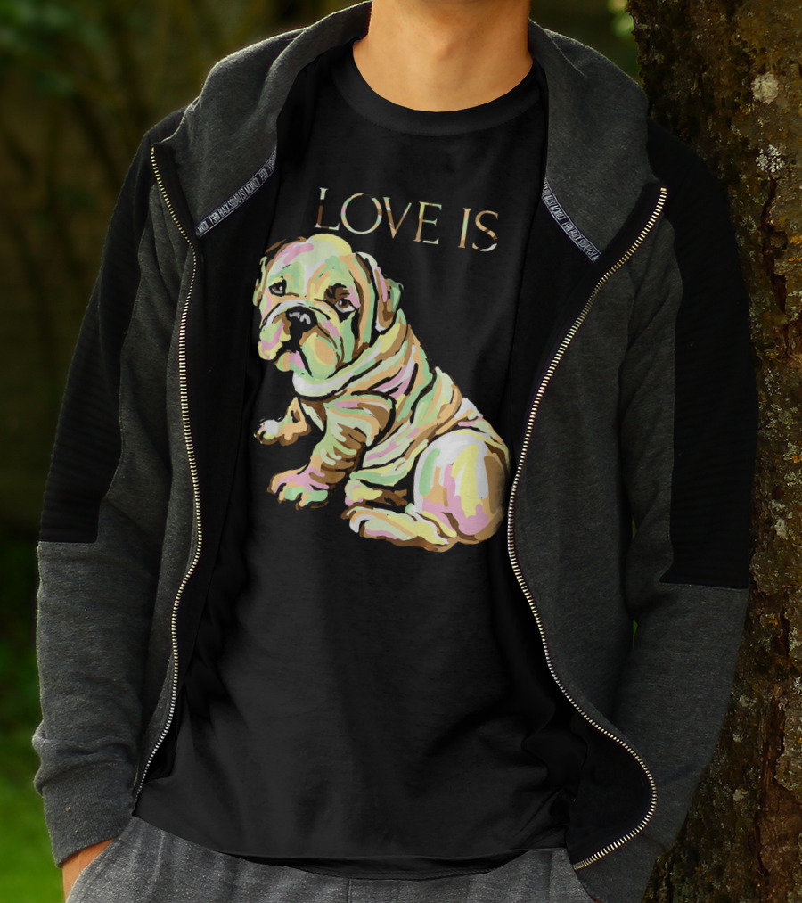 Love Is English Bulldog Dog T-Shirt
