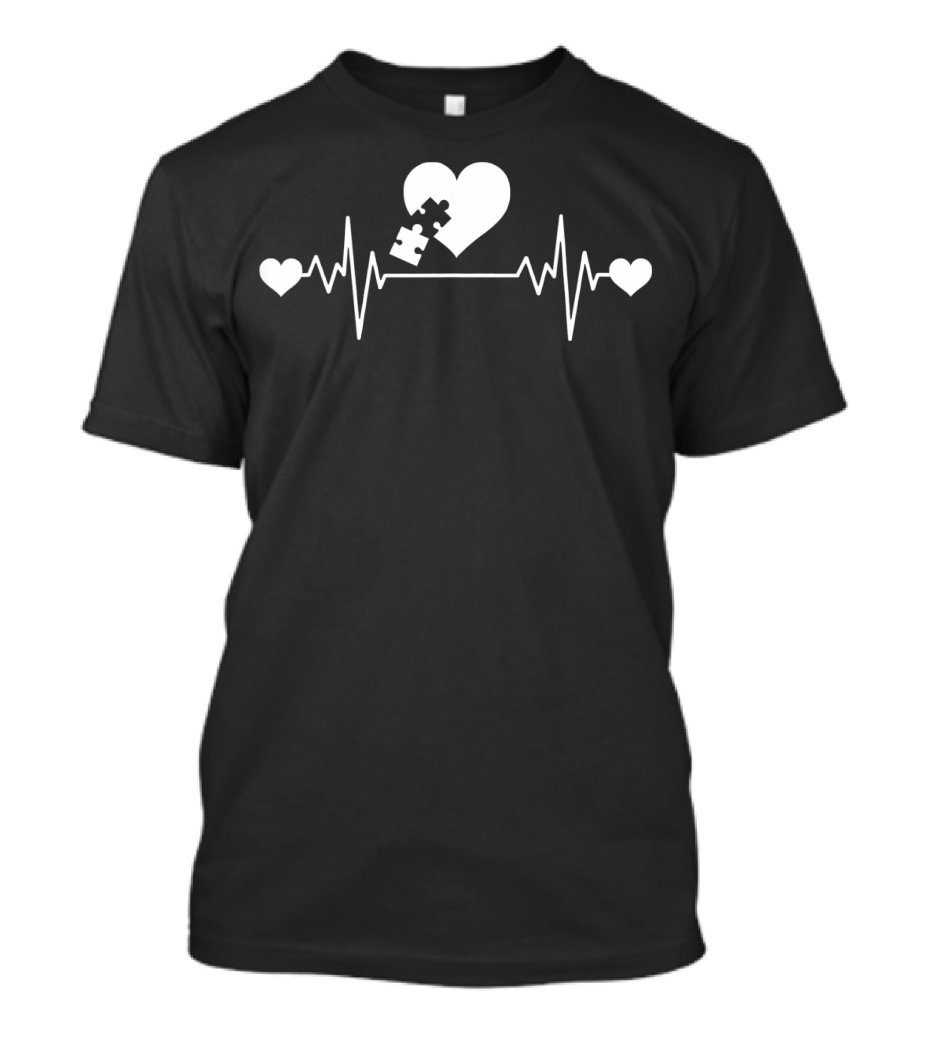 Autism Puzzle Heartbeat Love Puzzle Piece T-Shirt