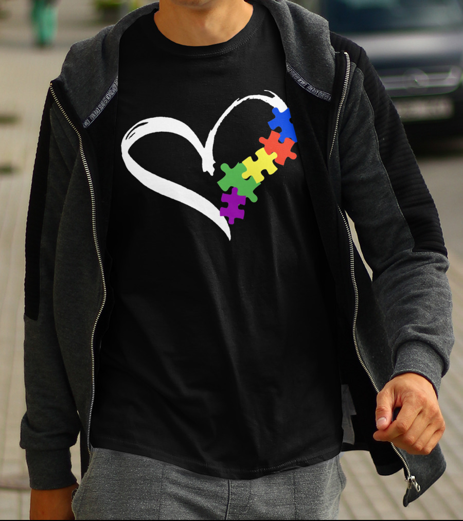 Puzzle Heart Autism Love T-Shirt