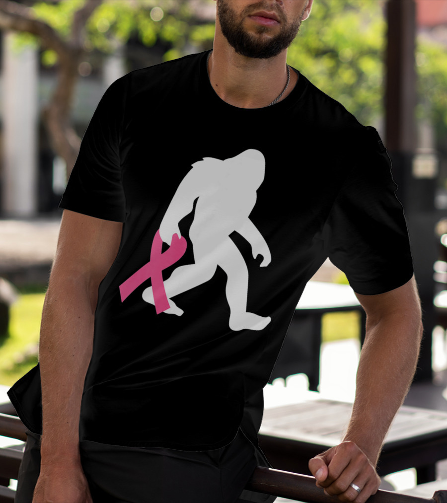 Breast Cancer Awareness Bigfoot Pink T-Shirt