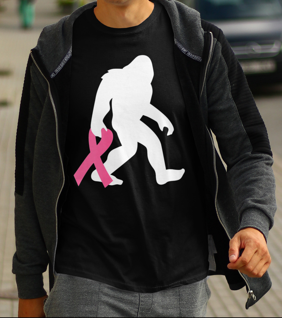 Breast Cancer Awareness Bigfoot Pink T-Shirt
