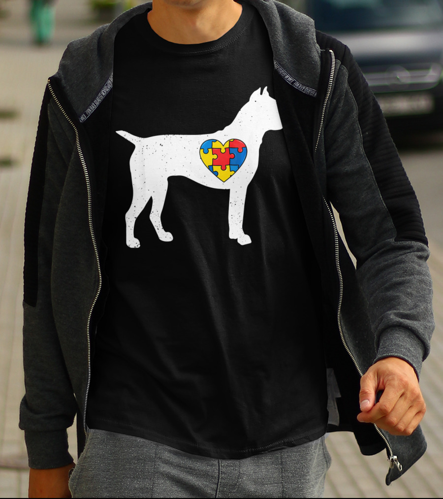 Boxer Heart Autism Awareness Puzzle Day T-Shirt