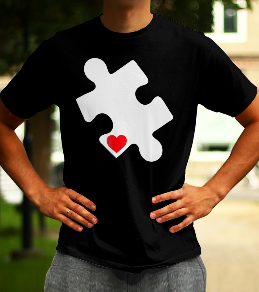 Love Autism Awareness Puzzle Heart T-Shirt