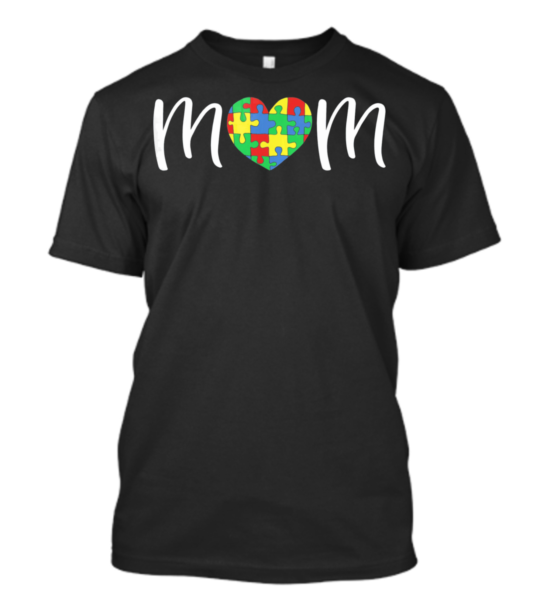 Mom Puzzle Heart Autism Awareness T-Shirt
