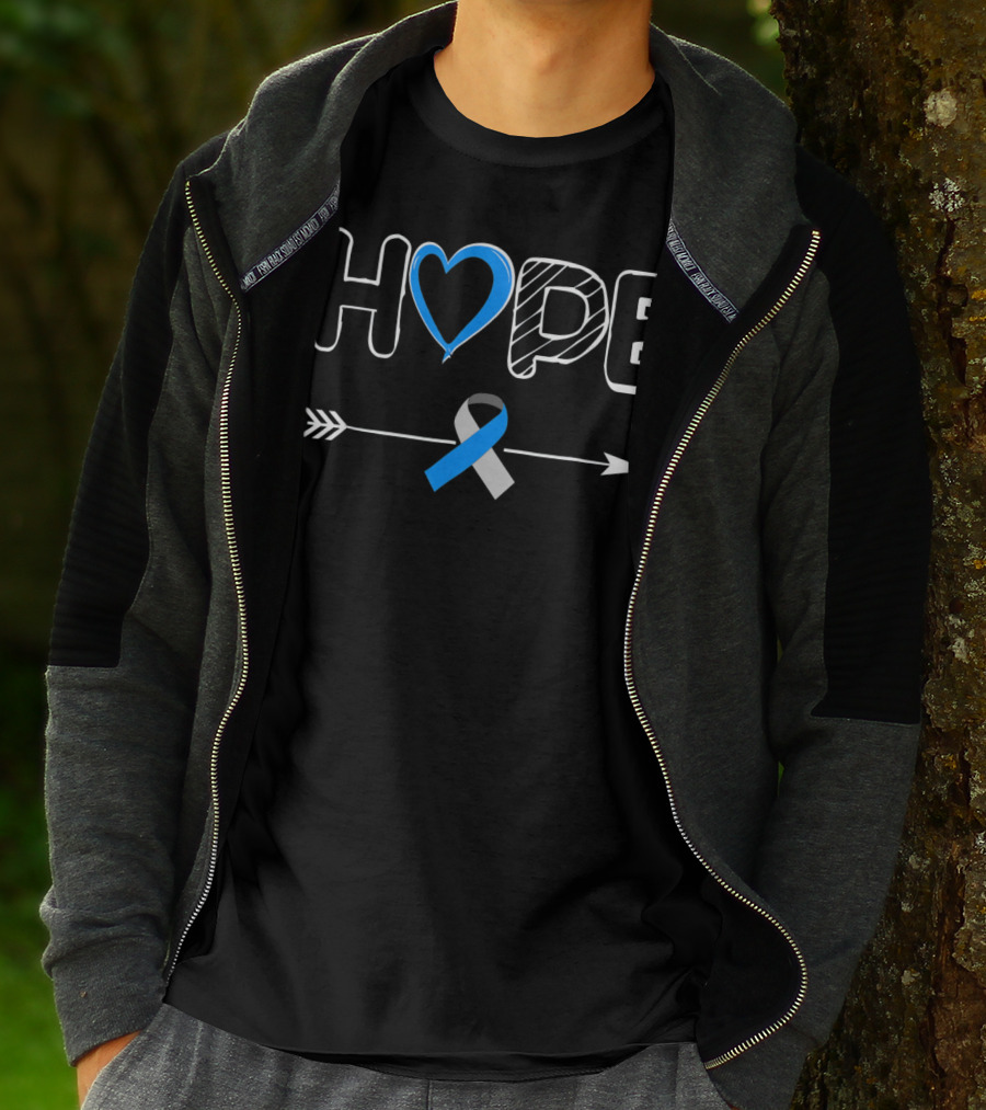 Hope Blue Ribbon Type 1 Diabetes Awareness T-Shirt