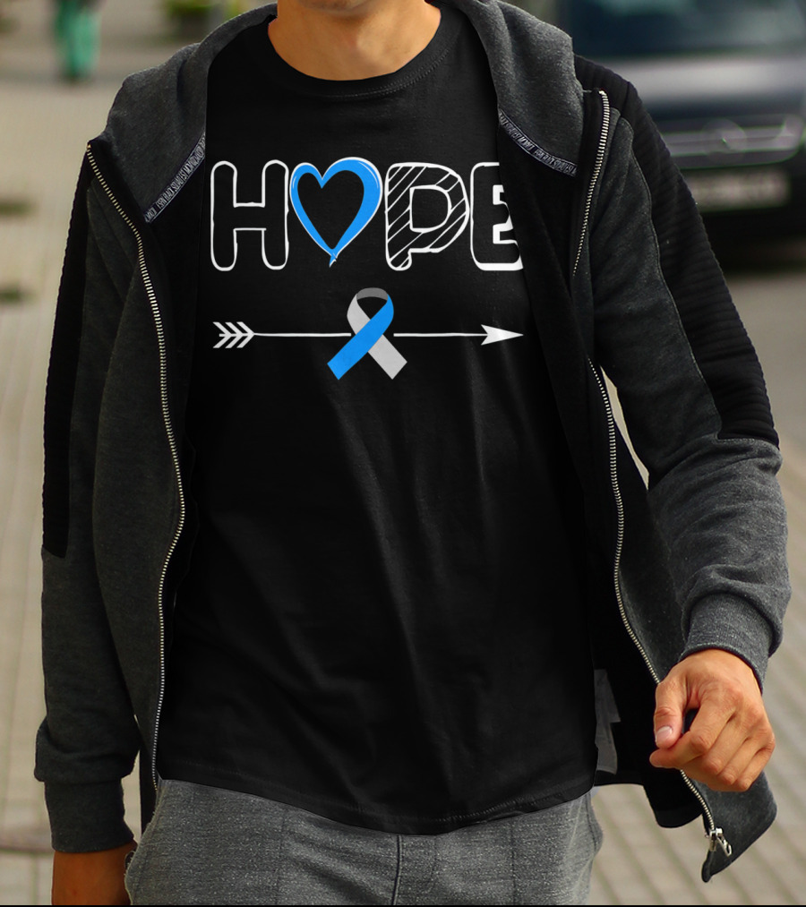 Hope Blue Ribbon Type 1 Diabetes Awareness T-Shirt