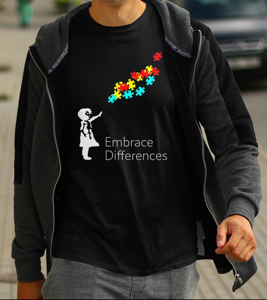 Embrace Differences Autism Puzzle Piece Awareness T-Shirt