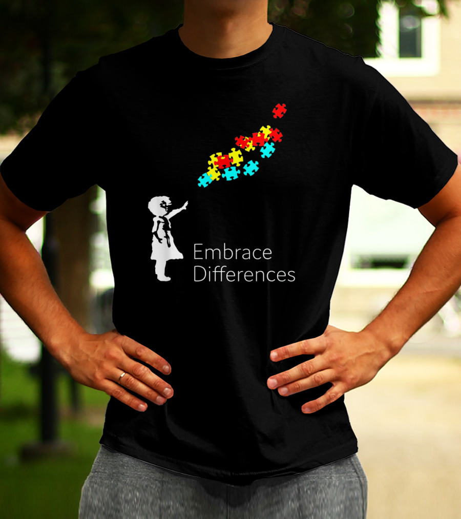 Embrace Differences Autism Puzzle Piece Awareness T-Shirt