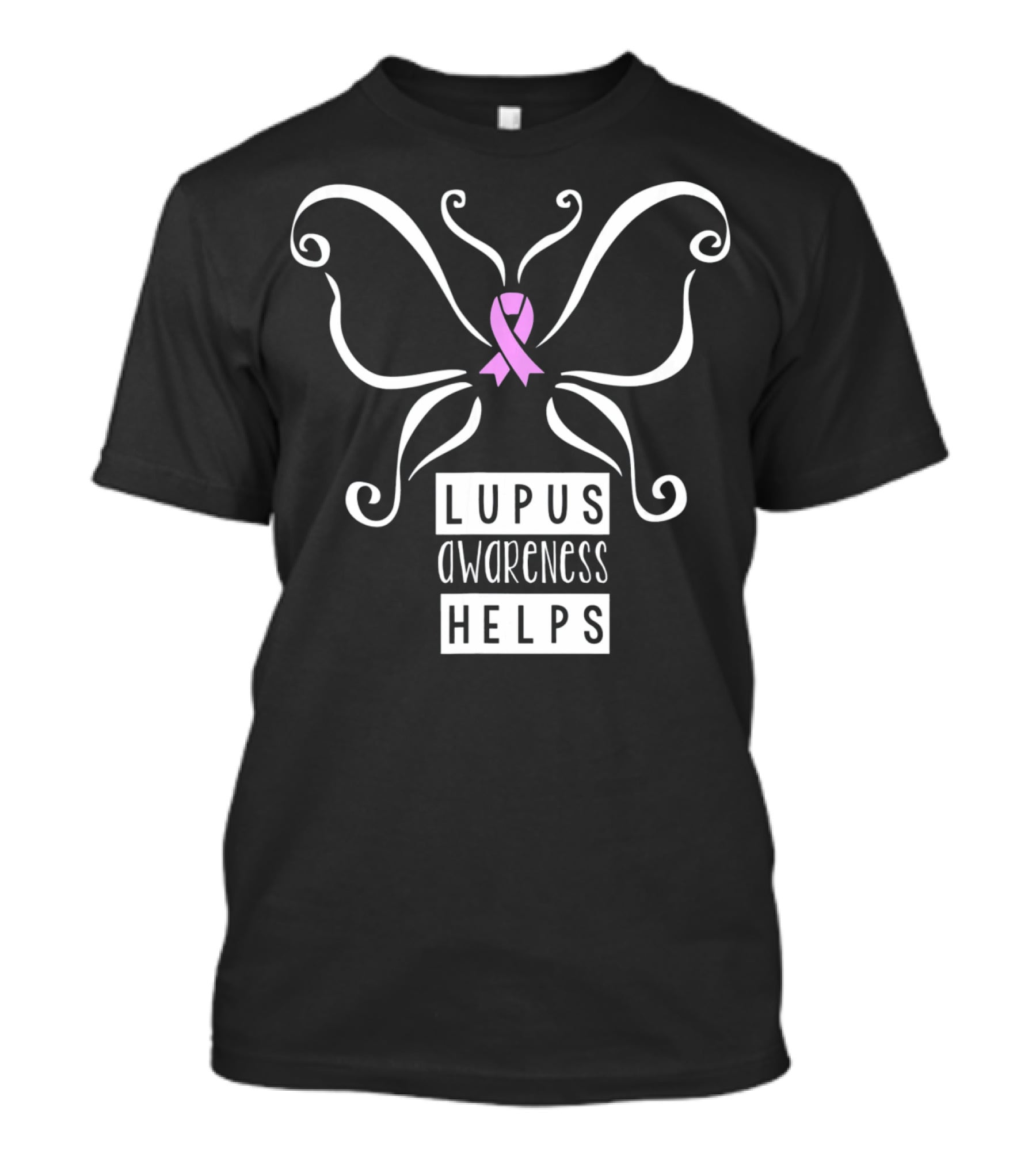 Lupus Awareness Helps Pink Ribbon Butterfly T-Shirt