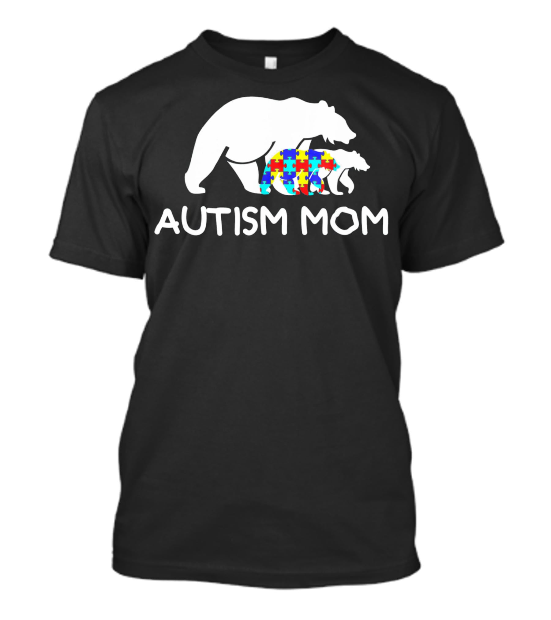 Autism Mom Awareness Mama Bear Puzzle Support T-Shirt