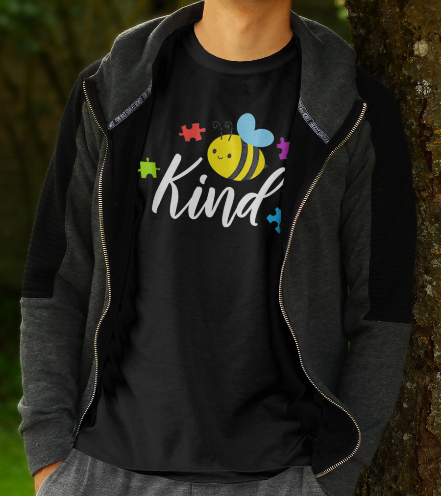 Bee Kind Kindness Autism Awareness Puzzle Piece T-Shirt