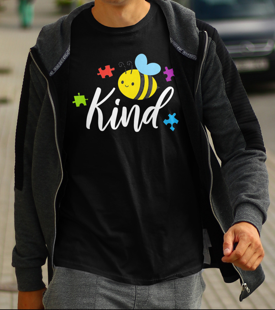 Bee Kind Kindness Autism Awareness Puzzle Piece T-Shirt