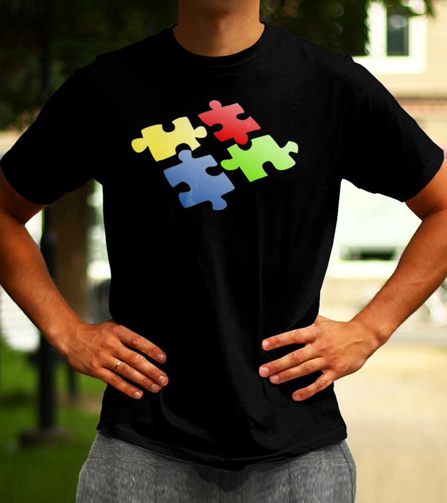 Autism Awareness Puzzle Pieces Colorful T-Shirt